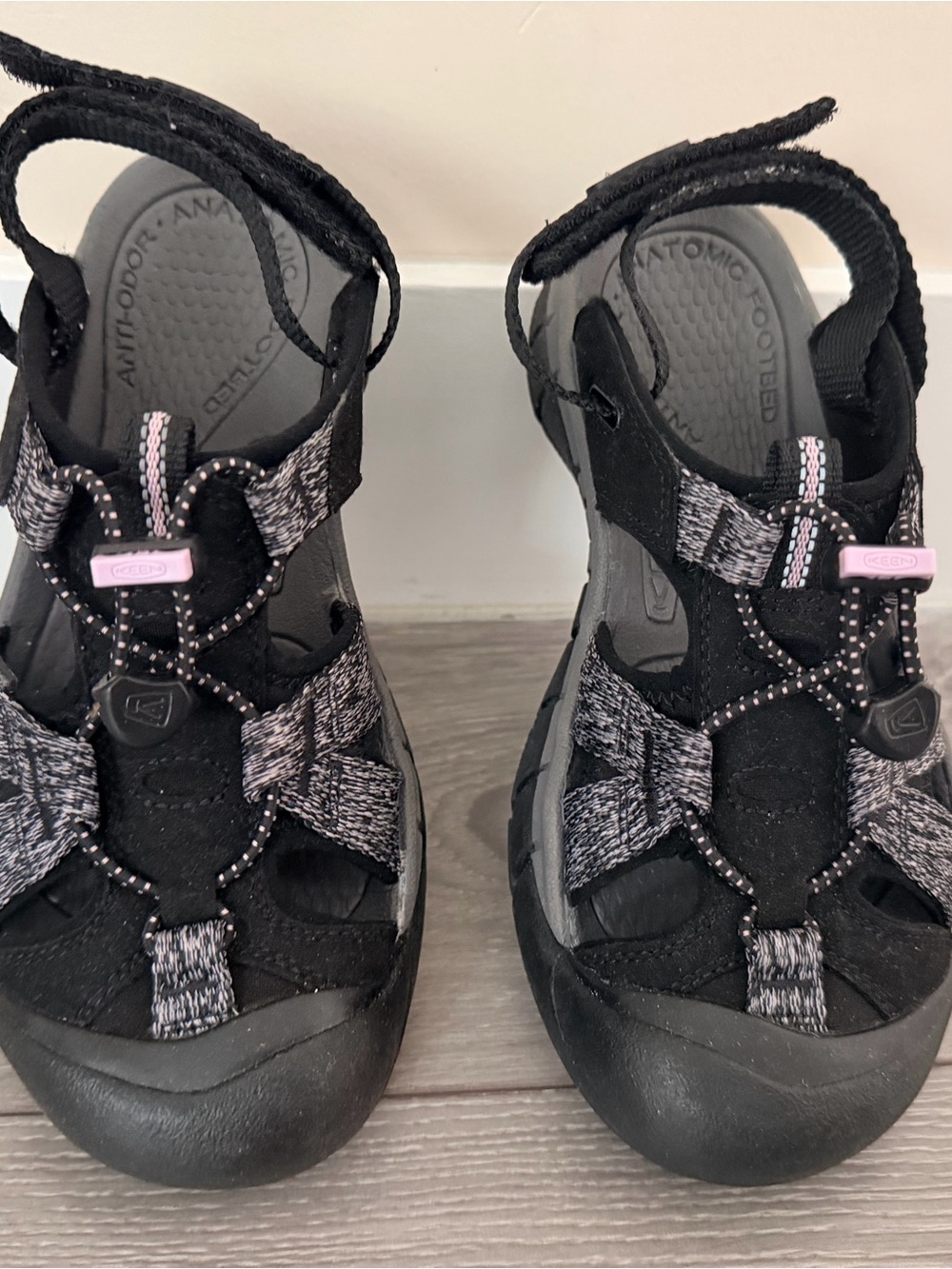 Keen Black and Pink Outdoor Closed-Toe Sandals